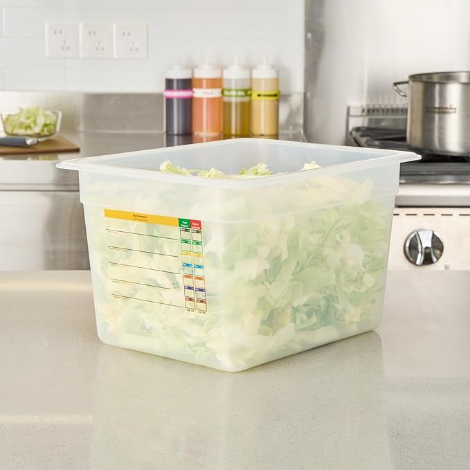 Restaurantware Food Storage Container 10 Pack of 12.7 x 10.3 x 7.8 Inches Plastic Stackable Storage Box White Reusable Label Container Dishwasher Safe For Restaurants And Kitchens