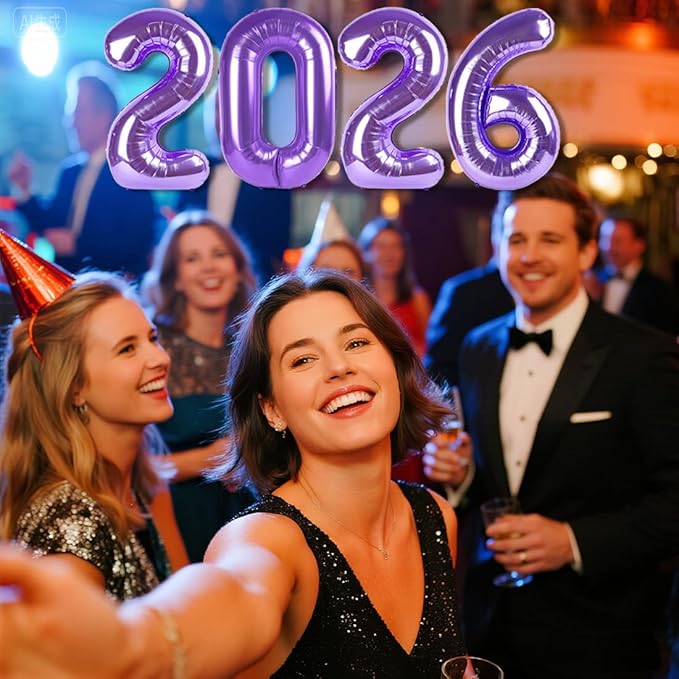 Number 2026 Balloons, 2026 Decorations New Years, Purple 40 Inch Balloon for New Years Eve Decorations & Graduation Decoration Party Supplies, 2 6 20 26 Birthday Parties
