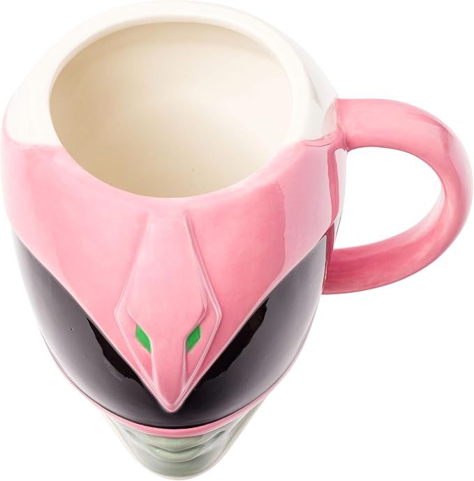 Silver Buffalo Power Rangers Pink Ranger Kimberly Hart 3D Sculpted Ceramic Mug, 20 Ounces