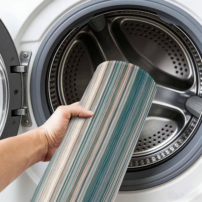 Area Rug 3x5ft, Minimalist Vertical Stripes Washable Rugs for Living Room Bedroom, Retro Boho Lines Soft Non-Slip Area Rugs Rectangle Floor Carpet for Dining Room