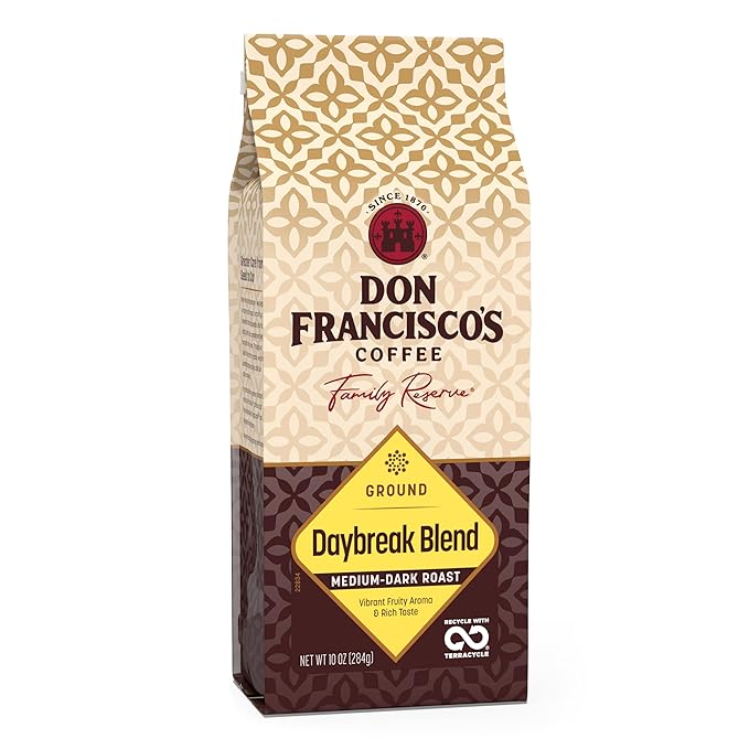 Don Francisco's Daybreak Blend Ground Coffee, Medium Roast – 100% Arabica Coffee, 10 oz Bag