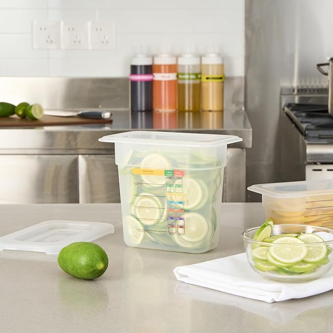 Restaurantware Food Storage Container 10 Pack of 6.8 x 4.2 x 5.9 Inches Plastic Stackable Storage Box White Reusable Label Container Dishwasher Safe For Restaurants And Kitchens