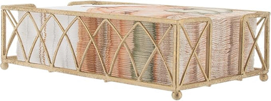 Boston International Arch Design Guest Towel Napkin Holder Caddy, 9 x 5.25-Inches, Antique White,BID58