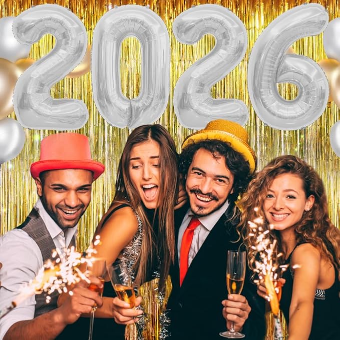 New Years Decorations Balloons 2026 Graduation Balloons 2026 Balloon Number 40 Inch 2026 Number Balloon Silver Graduation Decoration Class Of 2026 Decorations Grad Graduation Party Supplies