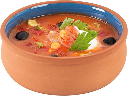 Restaurantware Terracotta Cazuela Bowls 2 Pack of 17 oz Durable Rustic Serving Dish Glazed Oven-Safe Bowl Freezer-Safe Tapas Dish Microwave-Safe Dishwasher-Safe