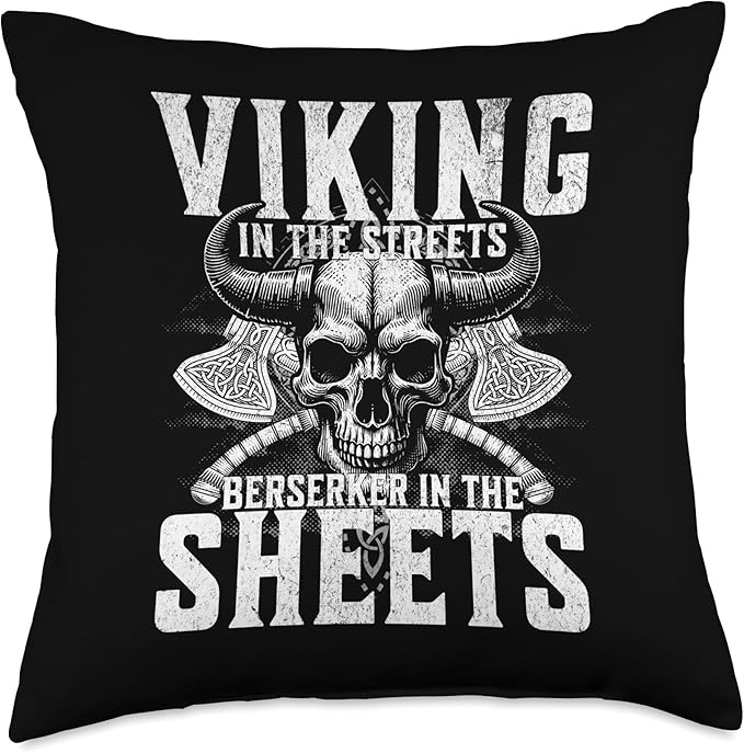 Funny Dad Viking Men Saying Berserker In The Sheets Celtic Throw Pillow