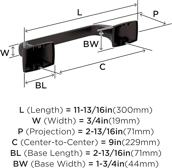 Amerock Highland Ridge Oil-Rubbed Bronze 9 inch (229mm) Towel Bar, BH36015ORB