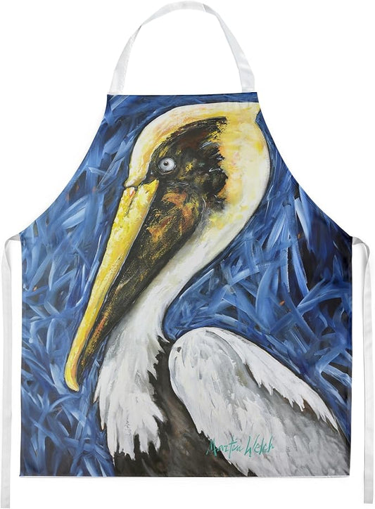 Caroline's Treasures Fierce Pelican Apron Cooking Kitchen Server Baking Crafts Gardening for Adult Women Men, Unisex, Large, Multicolor
