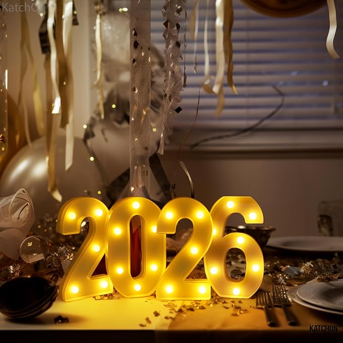 KatchOn, Led Light Up 2026 Sign - 8 Inch | 2026 Marquee Numbers for Graduation Decorations 2026 Light Up Numbers for Graduation Party Supplies 2026 Light Up Numbers for Graduation