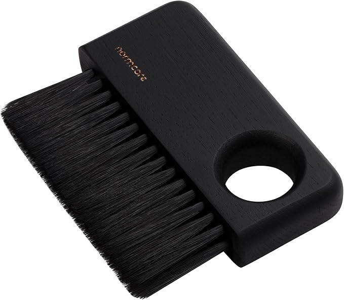 Normcore Coffee Cleaning Brush, Barista Bench Brush for Espresso Machine, Grinder, and Countertop, Compact Coffee Cleaning Tool for Home or Cafe Baristas, American Black Oak Wood Handle