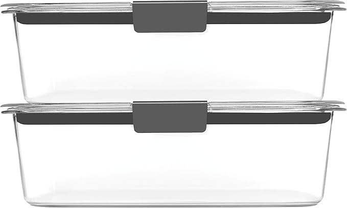 Rubbermaid Brilliance Food Storage Containers with Lids, Set of 2 (9.6 Cup)