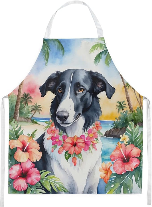 Caroline's Treasures Borzoi Luau Apron Cooking Kitchen Server Baking Crafts Gardening for Adult Women Men, Unisex, Large, Multicolor