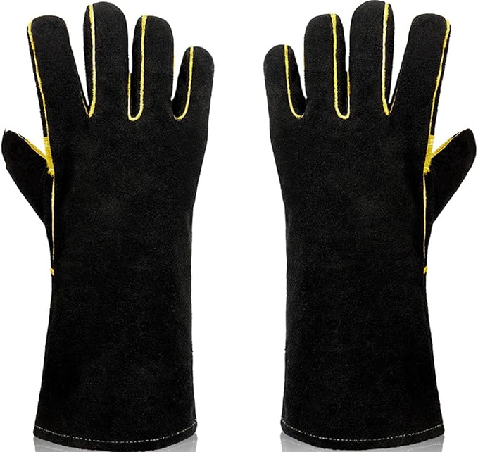 Heat Resistant Gloves for Grill BBQ,Long Sleeve Grill Gloves for Baking,Oven,Fireproof, Stove,Welder,Welding,Fireplace