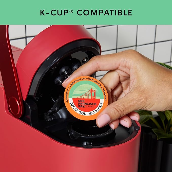 San Francisco Bay Decaf K-Cup Coffee Pods, Decaf Gourmet Blend (80 ct), Medium-Dark Roast, Commercially Compostable Single-Serve Coffee Pods, Swiss Water Process