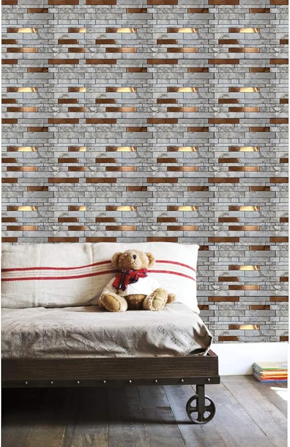 Weimeisc 10 Sheets Peel and Stick Backsplash Tile for Kitchen, Self-Adhesive Mosaic Tile, Stick on Bathroom Vanities，Fireplace Décor, Laundry Table(11.25" X 12.7") (Ink Light Coffee)