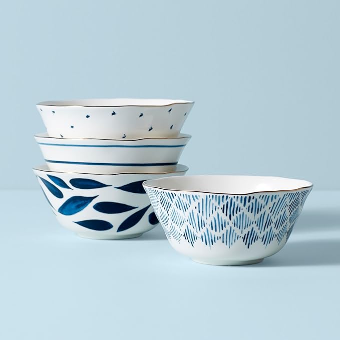 Lenox Blue Bay 4-Piece All Purpose Bowl Set, 3.60 LB