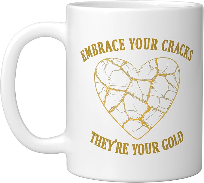 Pottery Kintsukuroi Japanese Artistry Kintsukuroi Kintsugi Ceramic Mug, White