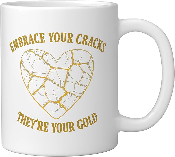 Pottery Kintsukuroi Japanese Artistry Kintsukuroi Kintsugi Ceramic Mug, White