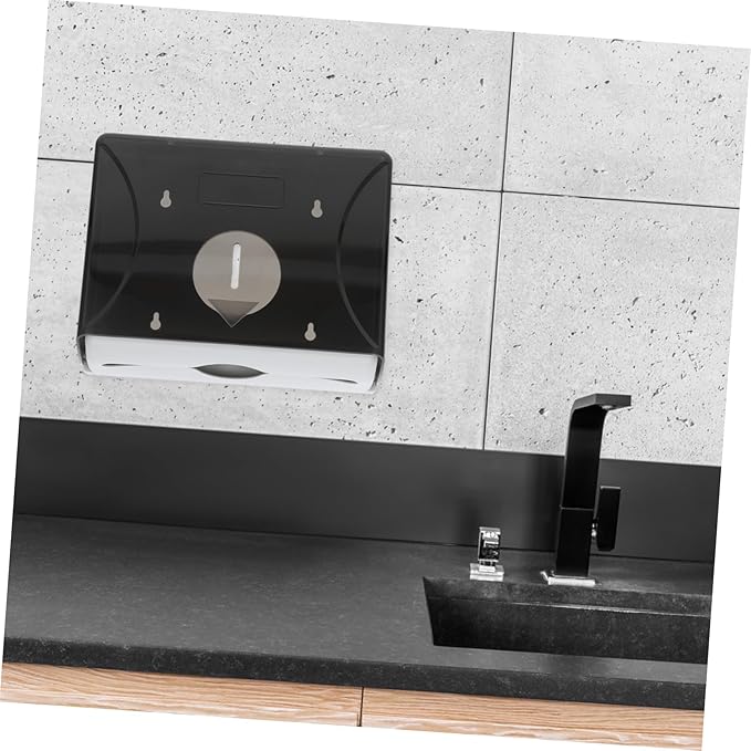 LIFKOME Wall Mounted Paper Towel Dispenser Capacity Black Tissue Holder for Bathroom and Kitchen Versatile Design for Hotels and Commercial Use Easy to Install Compatible with All Types