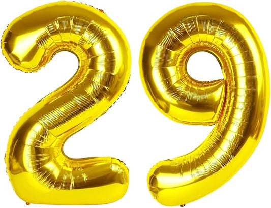Number Balloons 40 Inch, Gold 29 Balloon Numbers for Women Men 29th Birthday Party Supplies Anniversaries Graduation, Photo Prop Decoration