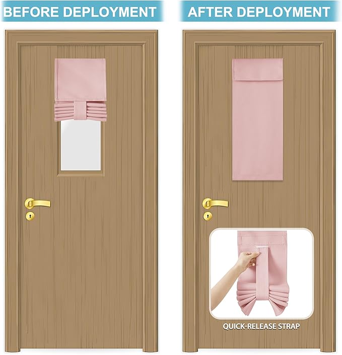 RYB HOME Door Curtain for Classroom Small Window, Privacy Protect Drapes, 8 Inches Wide Room Darkending Curtains 36 Inches Long Blocks Views, Orange Pink, 1 Panel