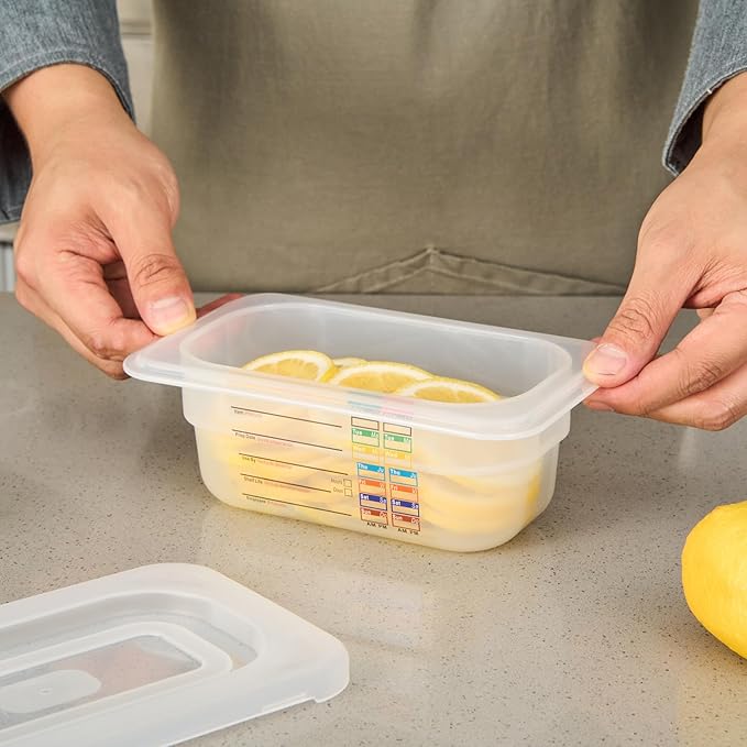 Restaurantware Food Storage Container 10 Pack of 6.8 x 4.2 x 2.5 Inches Plastic Stackable Storage Box White Reusable Label Container Dishwasher Safe For Restaurants And Kitchens