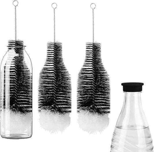 2pcs Bottle Brush for SodaStream, Cleaning Brush with Soft Anti-Scratch Bristles Soda Bottle Cleaner Washing Tool Home Kitchen Use