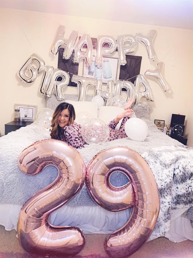 Birthday 9Th Decorations 9 Number Balloons, Happy Birthday Decoration for 9th, Rose Gold Balloon Numbers 40 Inch for Girls Boys Women Men Engagement, Bridal Shower Party