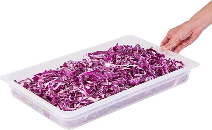 Restaurantware Food Storage Container 10 Pack of 20.7 x 12.6 x 2.5 Inches Plastic Stackable Storage Box White Reusable Label Container Dishwasher Safe For Restaurants And Kitchens