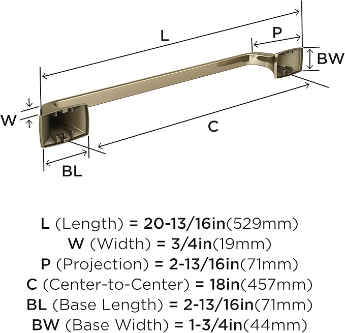 Amerock BH36013BBZ | Golden Champagne Towel Bar | 18 in (457 mm) Towel Rack | Highland Ridge | Bathroom Towel Holder | Bathroom Hardware | Bath Accessories