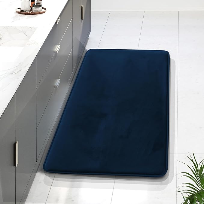 Clara Clark Bathroom Rugs, Velvet Memory Foam Bath Mat, Non-Slip Bath Rugs, Machine Wash, Dries Quickly, Ultra Soft Plush Bath Mats for Bathroom,