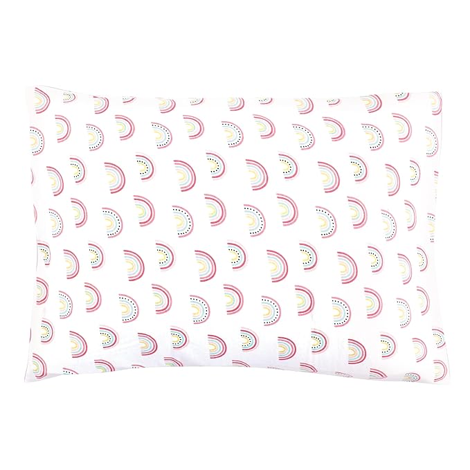 Hudson Baby Unisex Baby Cotton Toddler Pillow Case, Modern Rainbow, One Size