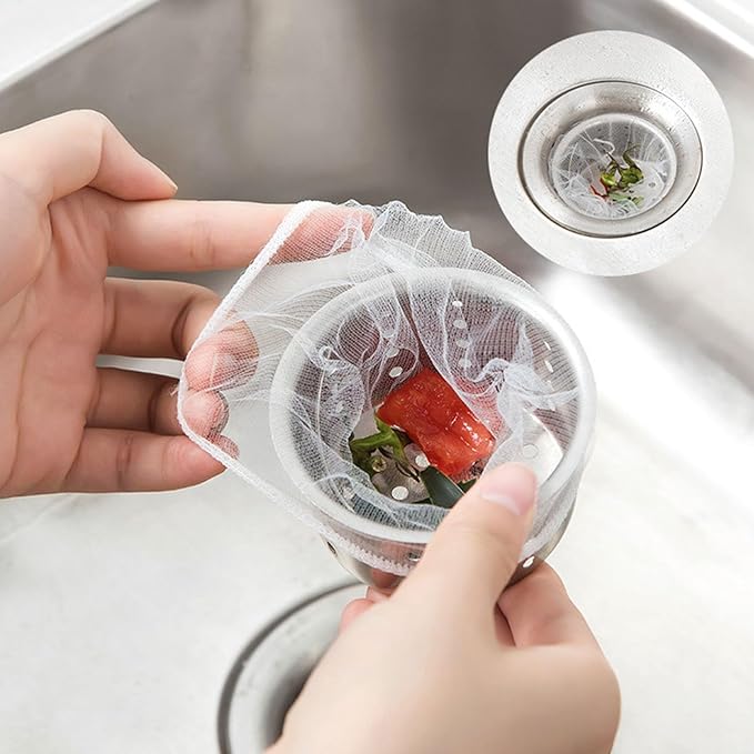 Kitchen Sink Garbage Filter Net Polyester High Density Elastic Odorless (100 pieces)
