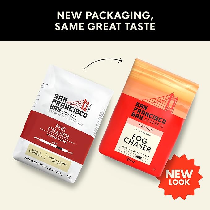 San Francisco Bay Ground Coffee, Fog Chaser (28 oz Bag), Medium-Dark Roast Coffee