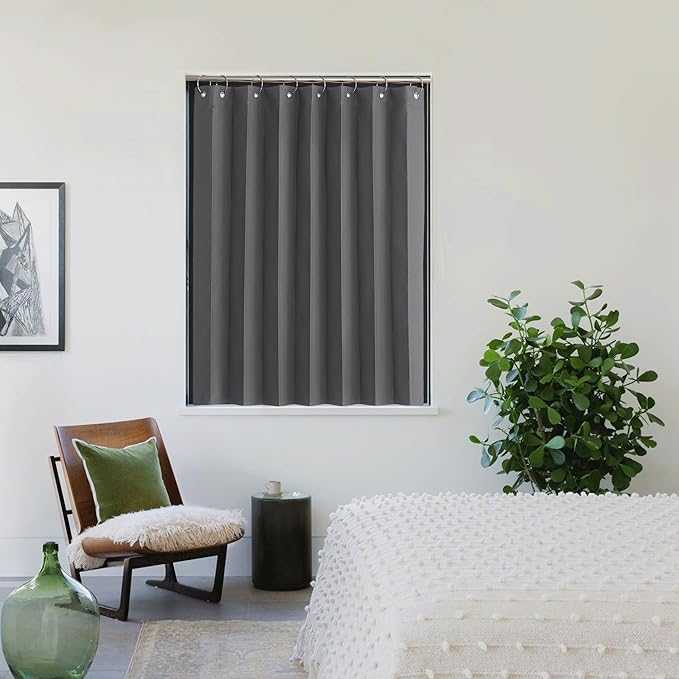 NICETOWN Short Curtains Grey Half Window Curtains for Bedroom, Privacy Thermal Insualted Tiers for Windows, Energy Saving Tiers for Bathroom Kitchen, 38 x 36 inches Long, 1 Panel