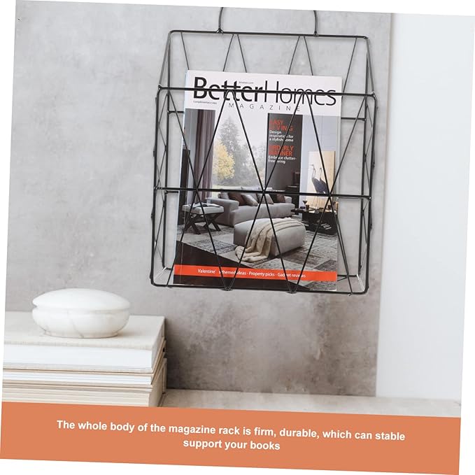Hanging Wall Files Magazine Holder Decorative Wire Mounted Storage Baskets for Organizing Magazines Books Newspapers Office Home Bedroom Living Room
