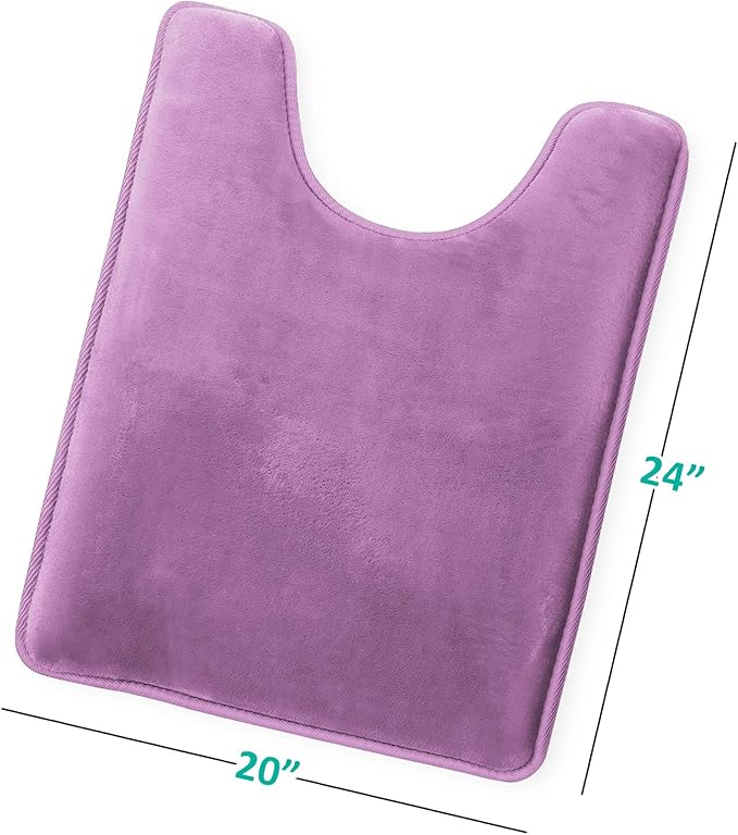 Clara Clark Bathroom Rugs, Velvet Memory Foam Bath Mat, Non-Slip, Machine Washable Bath Rugs - Dries Quickly, Ultra Soft Plush Bath Mats for Bathroom, 20 x 24, Lavender Dream