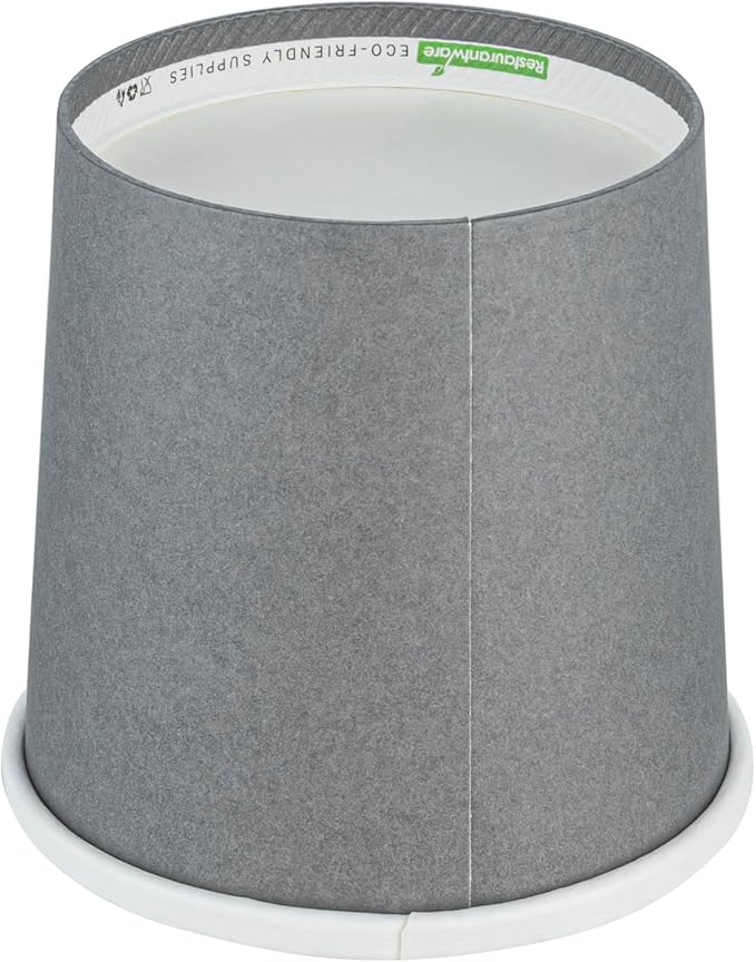 Restaurantware-Bio Tek 12 Ounce Disposable Soup Cups, 200 Microwavable Paper Soup Cups - Vented Lids Sold Separately, Hot And Cold Foods, Gray Paper To Go Containers, For Desserts Or Treats