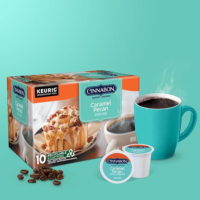 Cinnabon Caramel Pecan Coffee, Keurig Single Serve K-Cup Pods, 60 Count (6 Packs of 10)