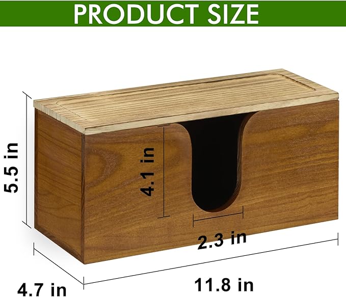 Solid Wood Paper Towel Dispenser Wall Mounted, Folded Paper Towel Holder with Lid, Commercial C-Fold, Z-Fold, Trifold Hand Paper Towel Holder Dispenser for Bathroom Kitchen Office
