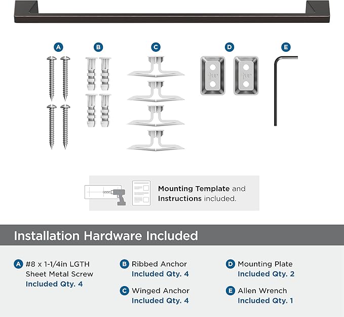 Amerock BH36004ORB | Oil Rubbed Bronze Towel Bar | 24 in (610 mm) Towel Rack | Blackrock | Bathroom Towel Holder | Bathroom Hardware | Bath Accessories