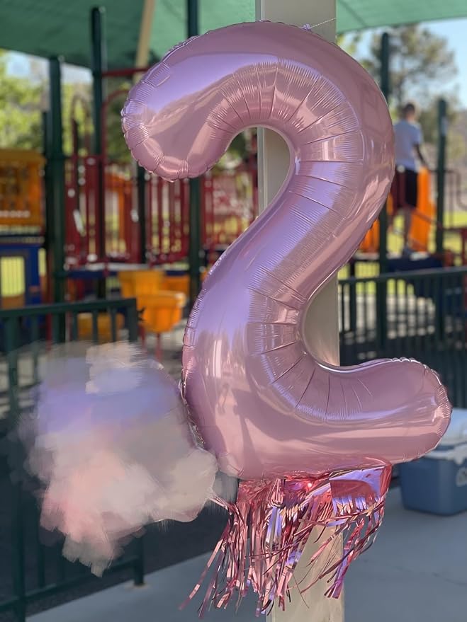 2 Balloon Numbers Pearl Pink Party Decorations for Women Men, 40 In Big Two Balloons for Engagement, Wedding, Celebration Party, Graduations, Photo Shoot