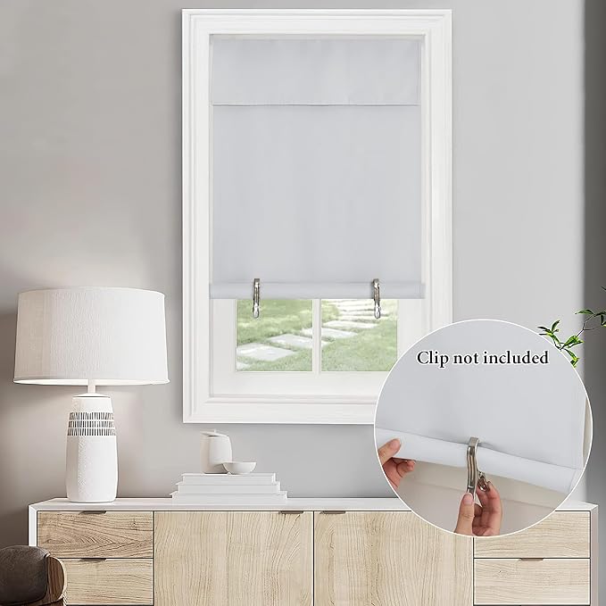 NICETOWN Door Curtain, Farmhouse Thermal Insulated Tricia Window Covering for Patio French Front Door Sidelight Curtain Tie up Shade, W36 x L72 inch, 1 Panel, Greyish White