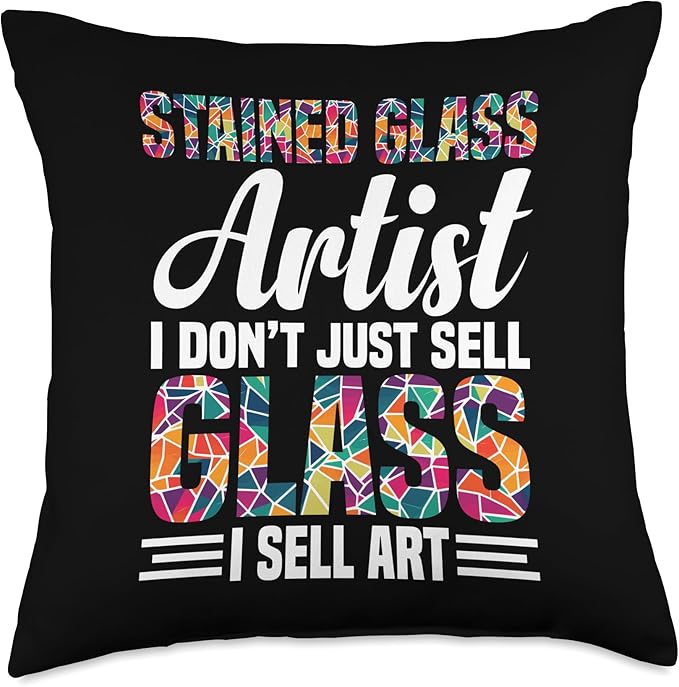 Stained Glass Grinder Glass Sheets Stained Glass Artist Throw Pillow