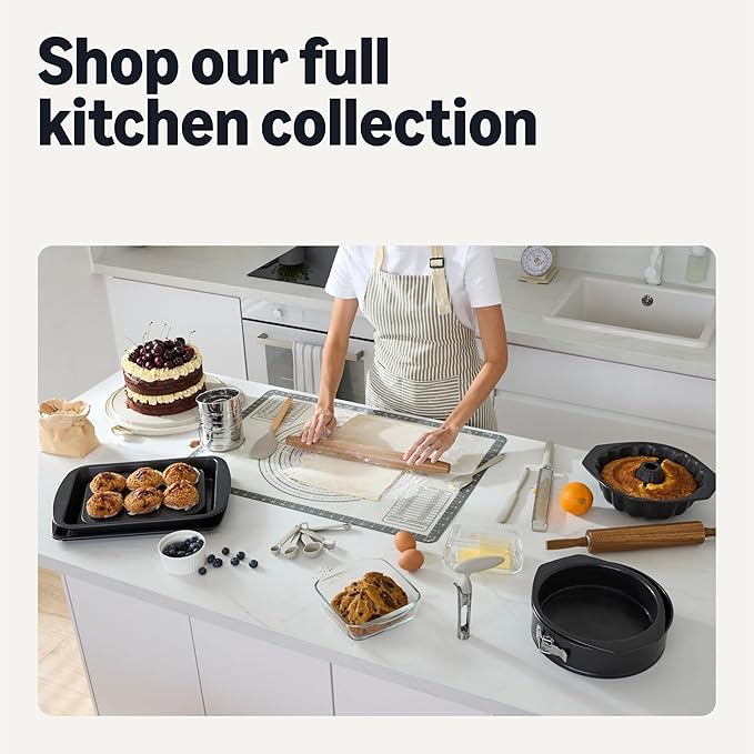 Amazon Basics Glass Baking Dishes with BPA-Free Lids, 6-Piece Bakeware Set, Borosilicate Glass, Oven-Safe up to 752°F, Non-Slip and Stackable, Dishwasher-Safe, Linen Gray