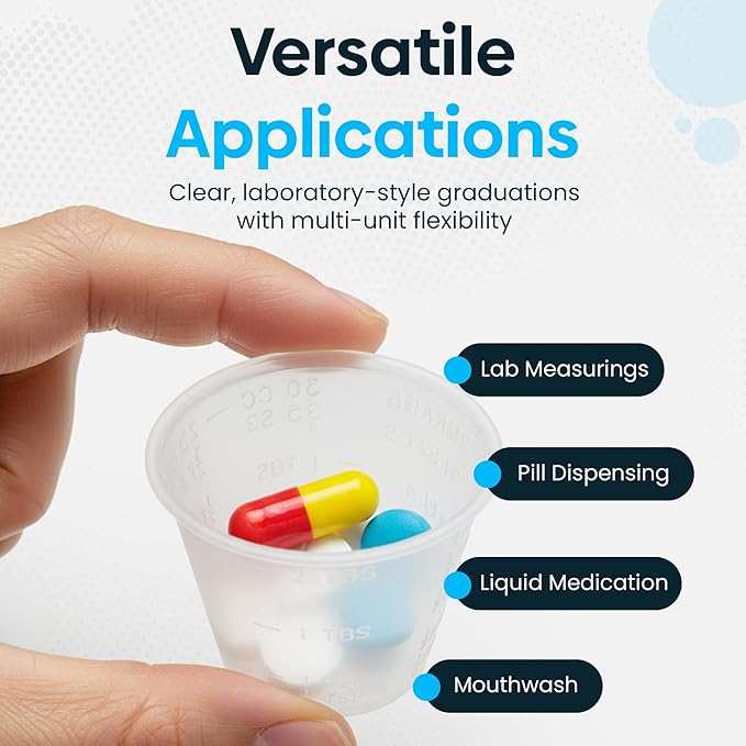 [2000 Count - 1 oz.] Perfect Stix Disposable Graduated Plastic Medicine Cups - For Mixed Pills, Medication Measuring, Resin Mixing, Mouthwash