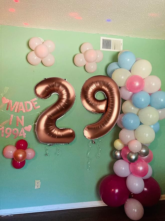 Number Balloons 40 Inch Coffee Brown Large 9 Balloon, Number 9 Foil Mylar Balloons Decorations for 9 19 29 90 Birthday Party, Engagement, Wedding, Anniversary