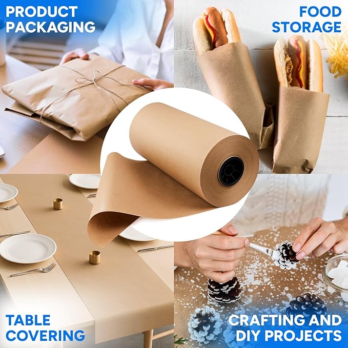 18" x 13200" (1100') Made in USA Brown Freezer Paper Roll – Moisture-Resistant Wrap, Prevents Freezer Burn, Keeps Meat Fresh for up to 1 year – Plastic Coated Paper for Meat, Fish, and Poultry