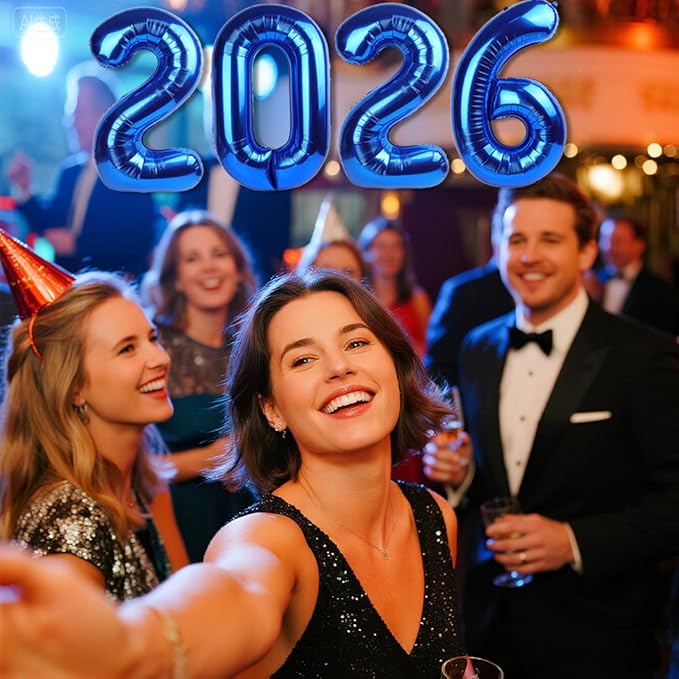Dark Blue 2026 Number Balloons, 2026 Decorations, 40 Inch Balloon for New Years Eve Decorations & Graduation Decoration Party Supplies, 2 6 20 26 Birthday Parties