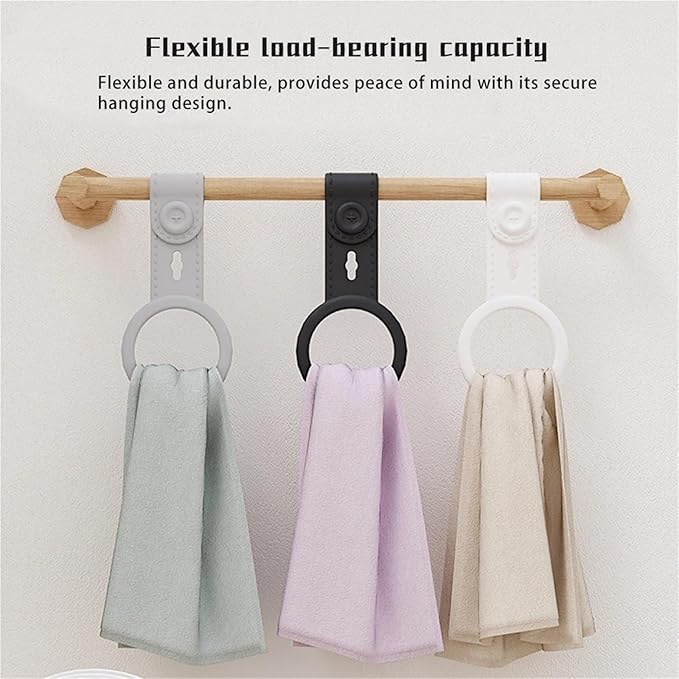 12pcs Silicone Kitchen Towel Holder, Hanging Towels; Dish for Cabinet, Oven, Stove, Sink Durable(Black)